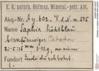 Etiketten zu Saphir (NHMW-MIN-Ay602)